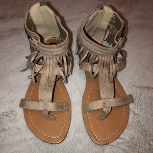 Guess Tan Fringe Sandals